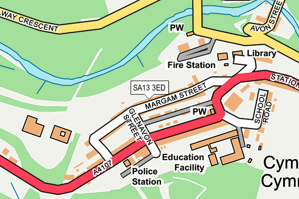 SA13 3ED map - OS OpenMap – Local (Ordnance Survey)