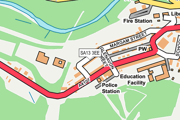 SA13 3EE map - OS OpenMap – Local (Ordnance Survey)