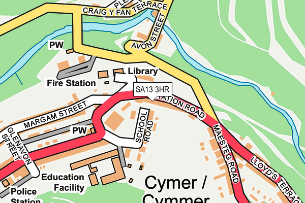 SA13 3HR map - OS OpenMap – Local (Ordnance Survey)