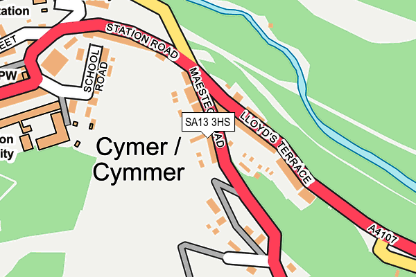 SA13 3HS map - OS OpenMap – Local (Ordnance Survey)