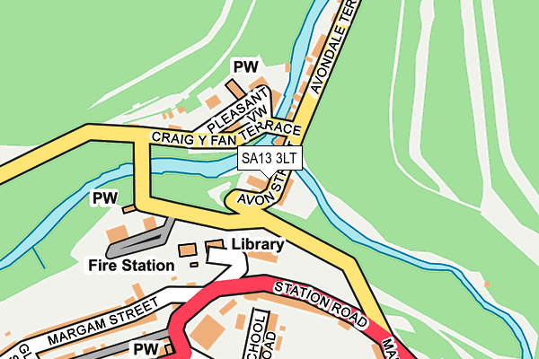 SA13 3LT map - OS OpenMap – Local (Ordnance Survey)