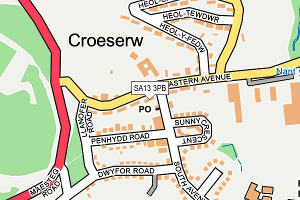 SA13 3PB map - OS OpenMap – Local (Ordnance Survey)
