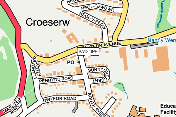 SA13 3PE map - OS OpenMap – Local (Ordnance Survey)