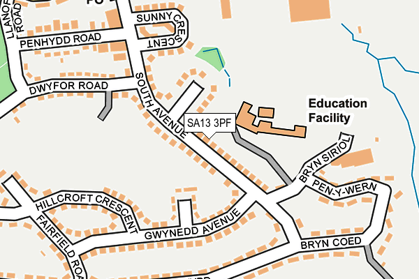 SA13 3PF map - OS OpenMap – Local (Ordnance Survey)