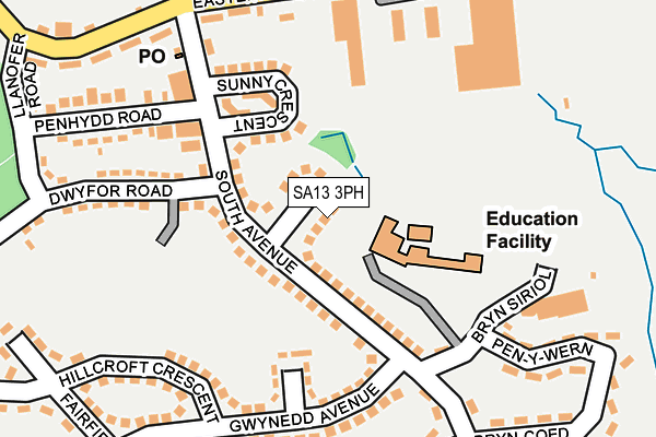 SA13 3PH map - OS OpenMap – Local (Ordnance Survey)