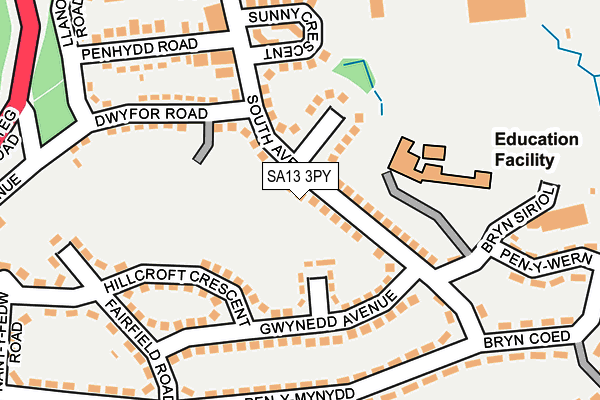 SA13 3PY map - OS OpenMap – Local (Ordnance Survey)