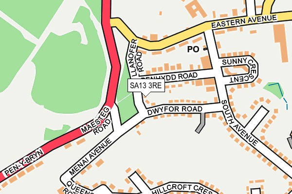 SA13 3RE map - OS OpenMap – Local (Ordnance Survey)
