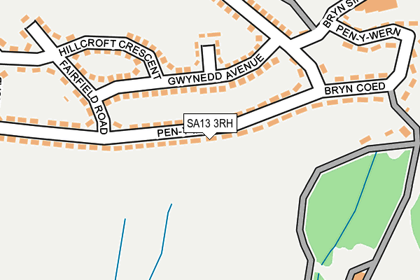 SA13 3RH map - OS OpenMap – Local (Ordnance Survey)