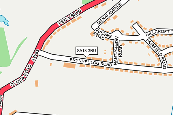 SA13 3RU map - OS OpenMap – Local (Ordnance Survey)