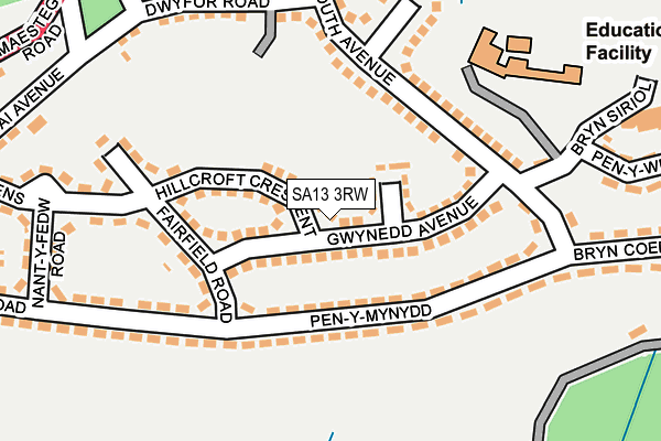 SA13 3RW map - OS OpenMap – Local (Ordnance Survey)