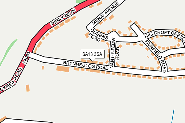 SA13 3SA map - OS OpenMap – Local (Ordnance Survey)