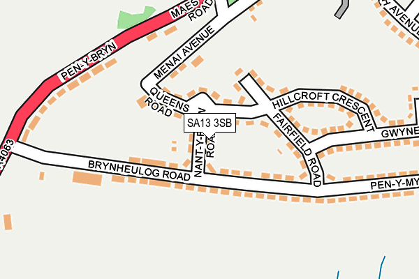 SA13 3SB map - OS OpenMap – Local (Ordnance Survey)