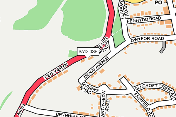 SA13 3SE map - OS OpenMap – Local (Ordnance Survey)