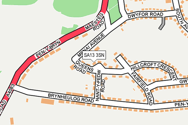 SA13 3SN map - OS OpenMap – Local (Ordnance Survey)