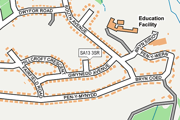 SA13 3SR map - OS OpenMap – Local (Ordnance Survey)