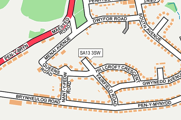 SA13 3SW map - OS OpenMap – Local (Ordnance Survey)