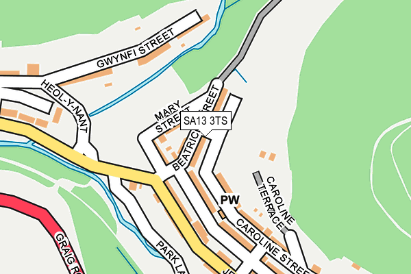 SA13 3TS map - OS OpenMap – Local (Ordnance Survey)