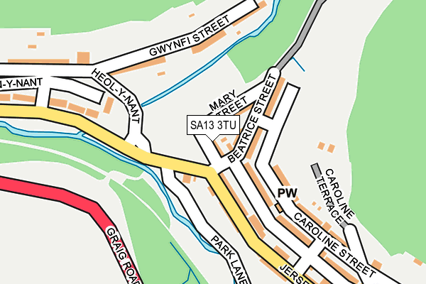 SA13 3TU map - OS OpenMap – Local (Ordnance Survey)