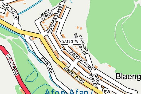 SA13 3TW map - OS OpenMap – Local (Ordnance Survey)