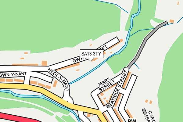 SA13 3TY map - OS OpenMap – Local (Ordnance Survey)