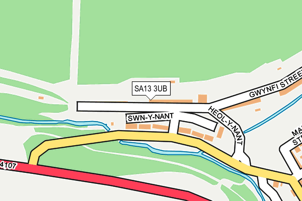 SA13 3UB map - OS OpenMap – Local (Ordnance Survey)