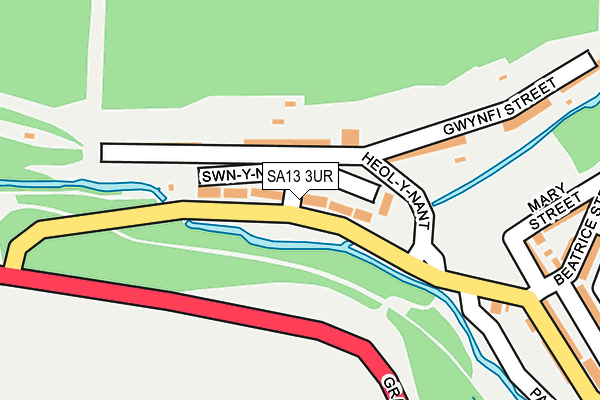 SA13 3UR map - OS OpenMap – Local (Ordnance Survey)