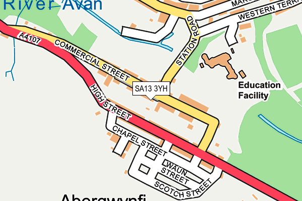 SA13 3YH map - OS OpenMap – Local (Ordnance Survey)