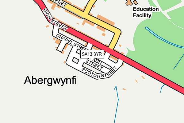 SA13 3YR map - OS OpenMap – Local (Ordnance Survey)