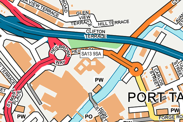 SA13 9SA map - OS OpenMap – Local (Ordnance Survey)