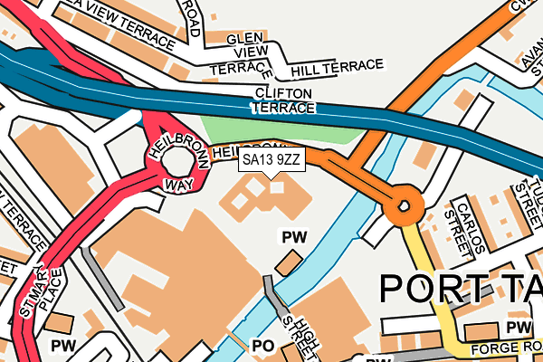 SA13 9ZZ map - OS OpenMap – Local (Ordnance Survey)