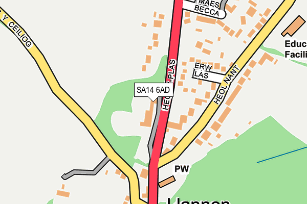 SA14 6AD map - OS OpenMap – Local (Ordnance Survey)