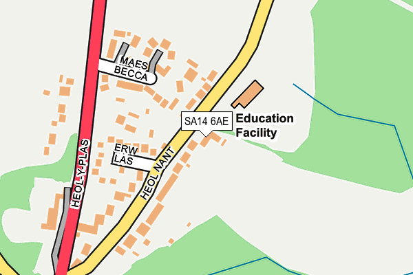 SA14 6AE map - OS OpenMap – Local (Ordnance Survey)