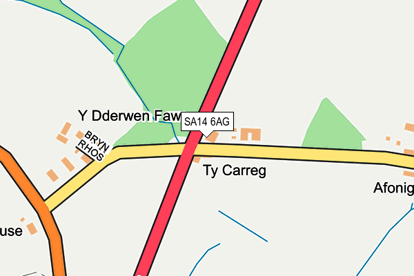 SA14 6AG map - OS OpenMap – Local (Ordnance Survey)