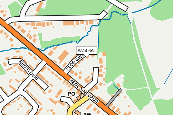 SA14 6AJ map - OS OpenMap – Local (Ordnance Survey)