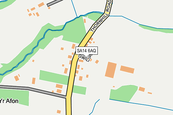 SA14 6AQ map - OS OpenMap – Local (Ordnance Survey)