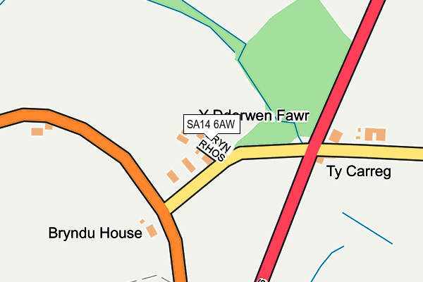 SA14 6AW map - OS OpenMap – Local (Ordnance Survey)