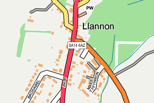 SA14 6AZ map - OS OpenMap – Local (Ordnance Survey)