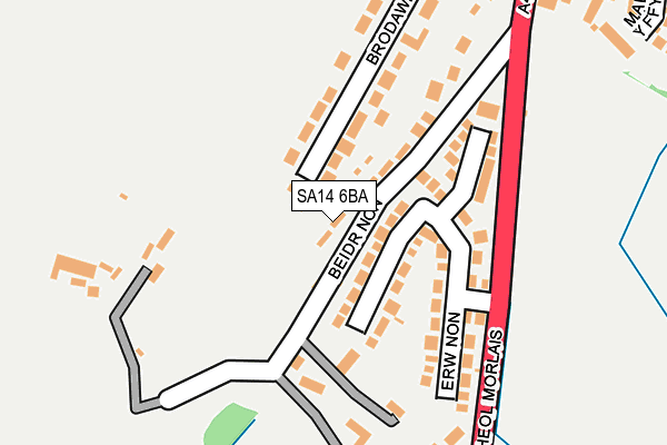 SA14 6BA map - OS OpenMap – Local (Ordnance Survey)