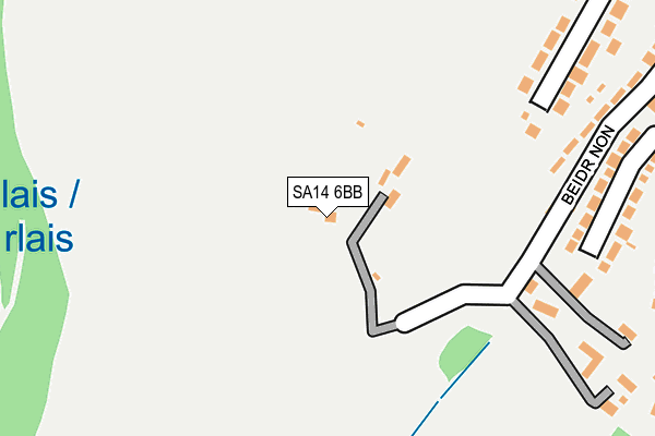 SA14 6BB map - OS OpenMap – Local (Ordnance Survey)