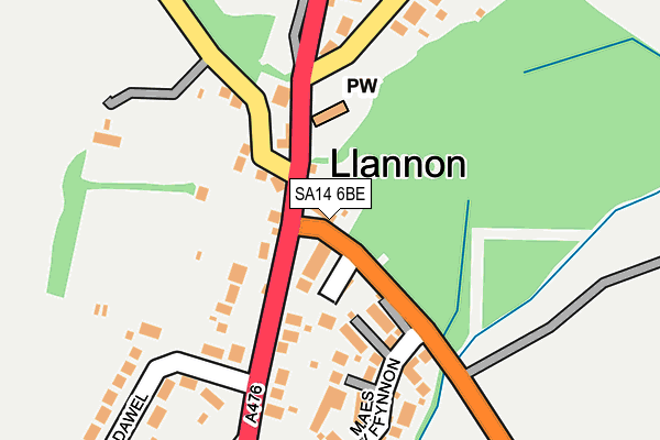 SA14 6BE map - OS OpenMap – Local (Ordnance Survey)
