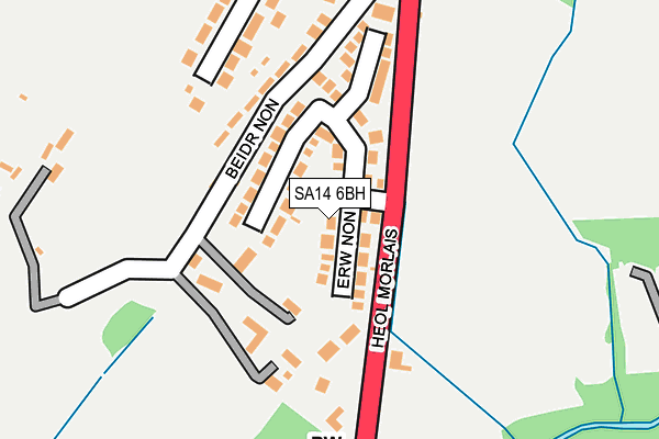 SA14 6BH map - OS OpenMap – Local (Ordnance Survey)