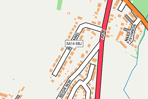SA14 6BJ map - OS OpenMap – Local (Ordnance Survey)