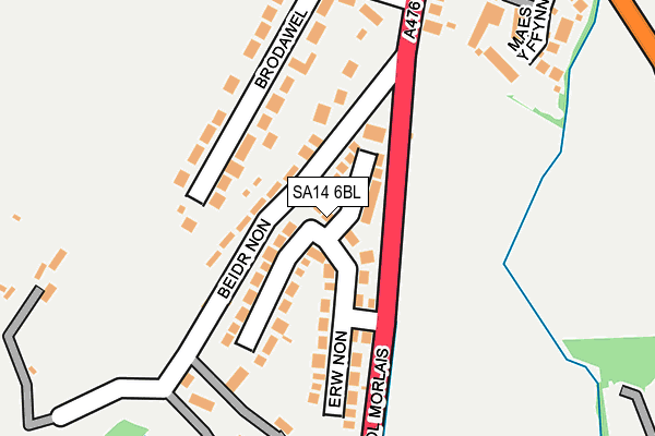 SA14 6BL map - OS OpenMap – Local (Ordnance Survey)