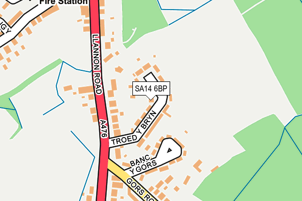 SA14 6BP map - OS OpenMap – Local (Ordnance Survey)