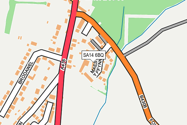 SA14 6BQ map - OS OpenMap – Local (Ordnance Survey)