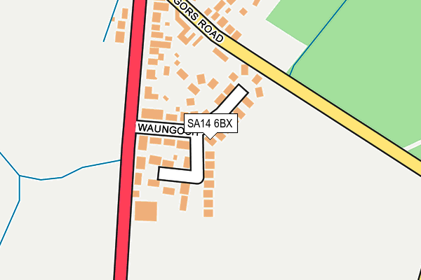 SA14 6BX map - OS OpenMap – Local (Ordnance Survey)