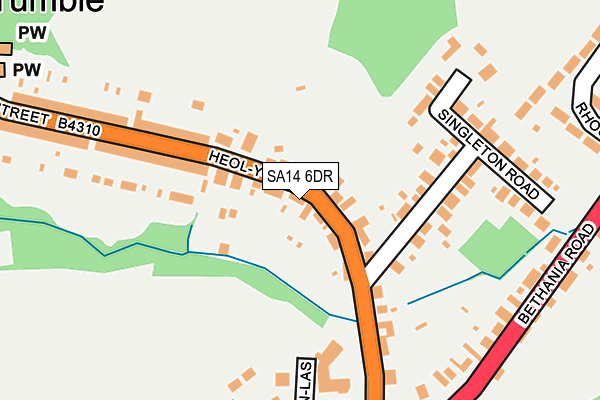 SA14 6DR map - OS OpenMap – Local (Ordnance Survey)