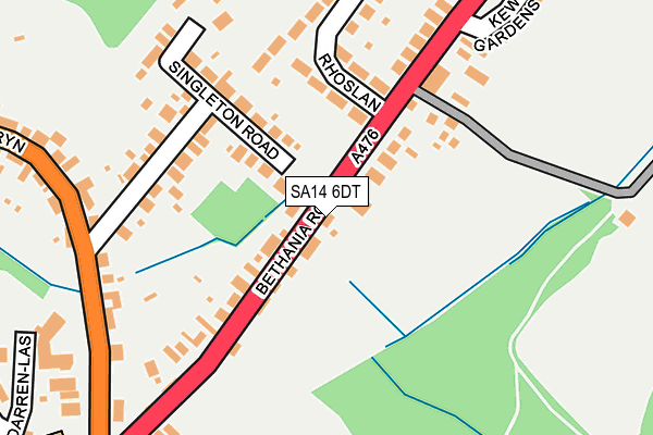 SA14 6DT map - OS OpenMap – Local (Ordnance Survey)