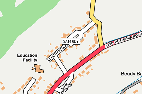 SA14 6DY map - OS OpenMap – Local (Ordnance Survey)