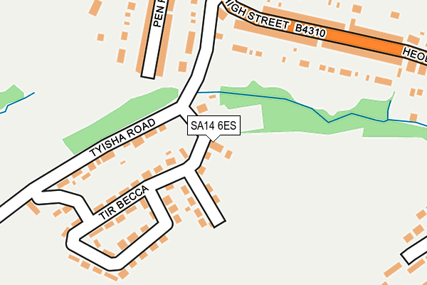 SA14 6ES map - OS OpenMap – Local (Ordnance Survey)
